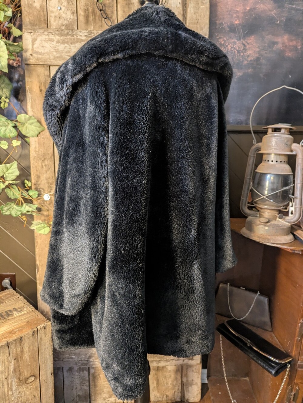 Faux Fur Lined Coat. One Size (L/XL)